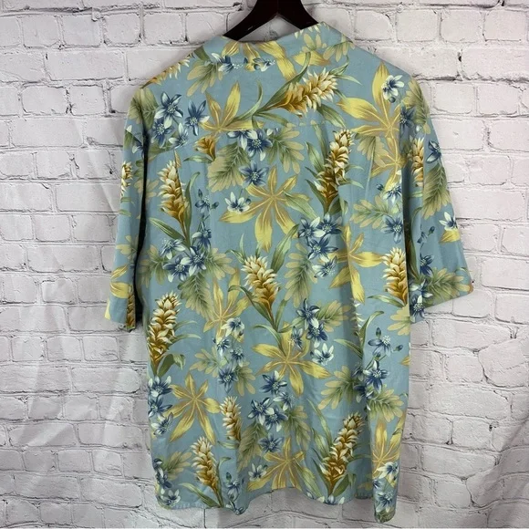pusser's west indies hawaiian camp shirt Tropical Floral Men's sz L silk/cotton - Picture 4 of 6